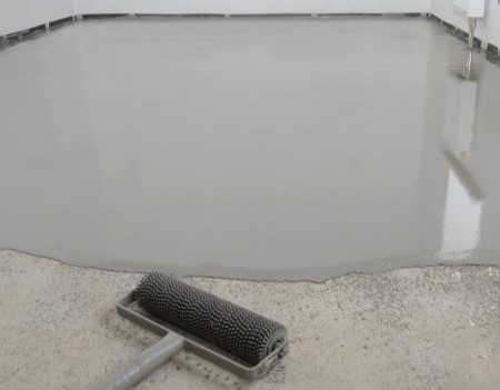 Floor coating for basement that protects against in moisture, vapor and salt