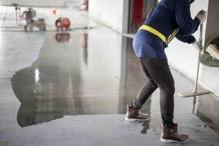 Clear epoxy flooring